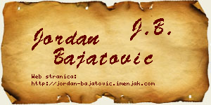Jordan Bajatović vizit kartica